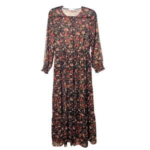 VIOLETA by MNG MANGO Floral Maxi Dress Size 10 Boho Hippie